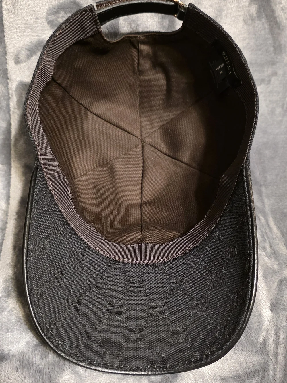 Gucci Black And Gold Embossed Baseball Cap With Tiger